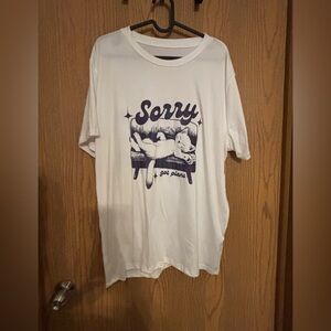 White Graphic Tee - "Sorry, got plans" Relaxed Fit Women’s  Shirt